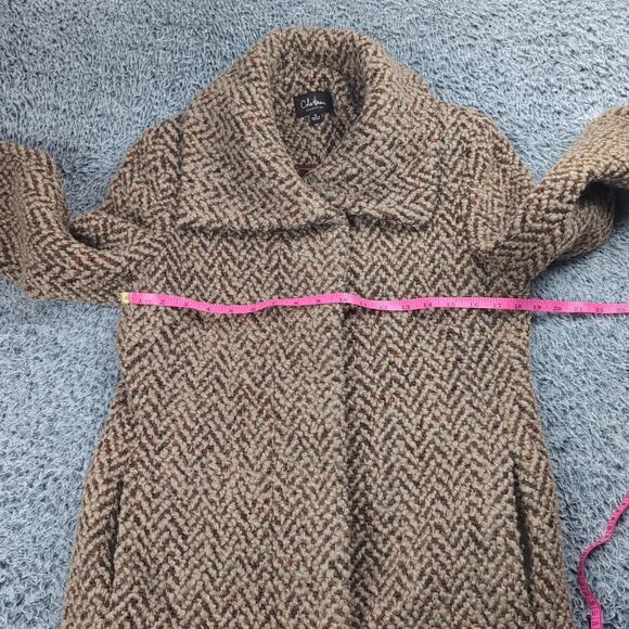 Vintage Cole Haan Coat Women 4 Brown Chunky Knit Wool Blend Classiccore Button - Picture 3 of 6